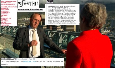 0702 GMT London Thursday 30 August 2018 KHOODEELAAR! CAMPAIGN POINTED THE TRUTH OUT AT THE TIME - TWO DAYS BEFORE THE RACIST LYING DAILY MAIL 'cottoned' on